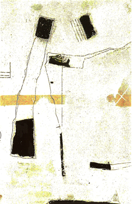 Mischtechnik auf Pappe; Titel: Bild Nr. 1 aus dem Zyklus: Gomorrha, 95x70